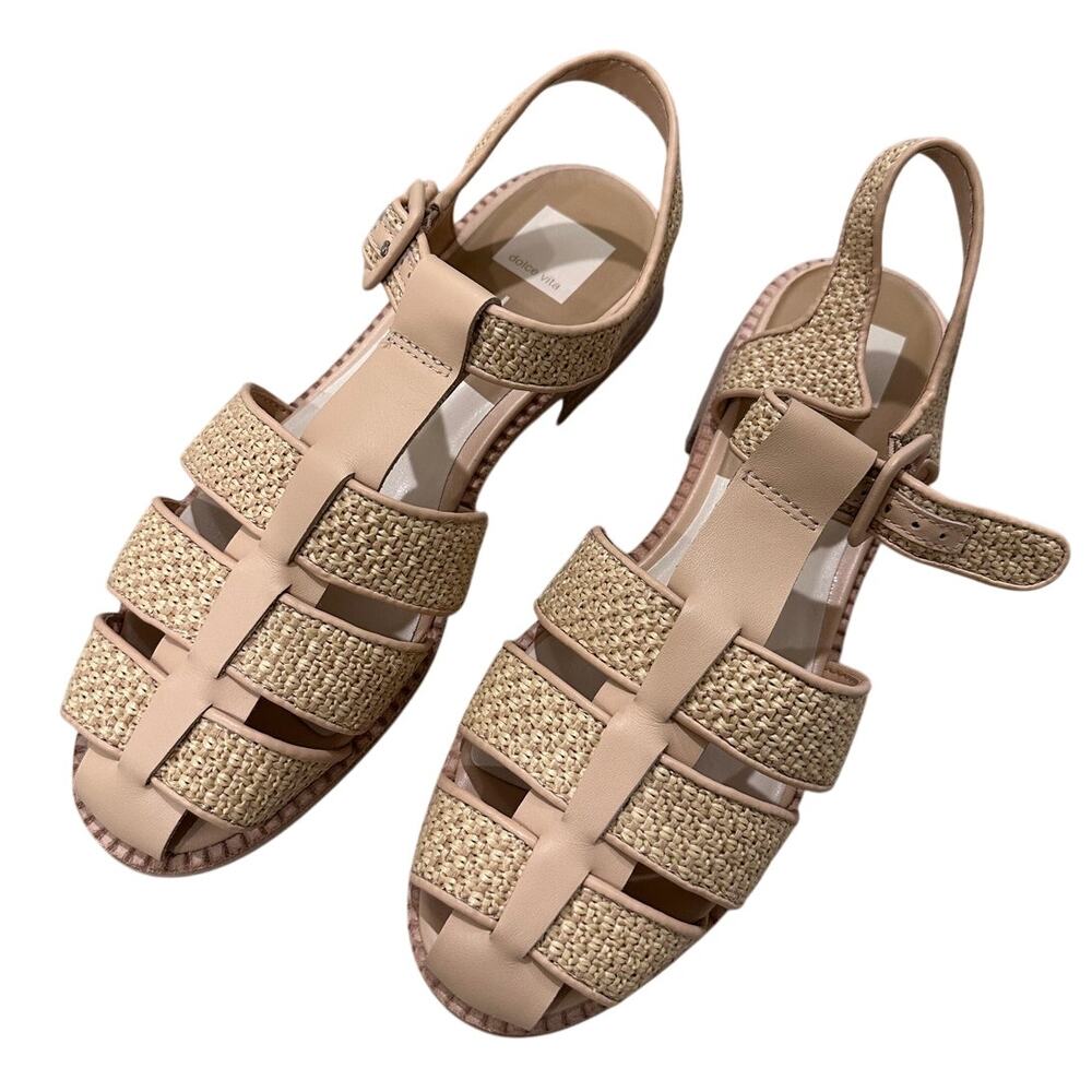 Dolce Vita Winder Woven Basketweave Platform Sandal Tan NWOB Coastal Casual 9 - Picture 2 of 9